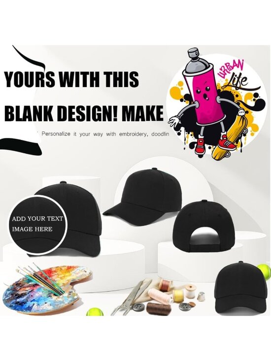 12-Pack Unisex Adjustable Baseball Caps - Blank Design for Customization